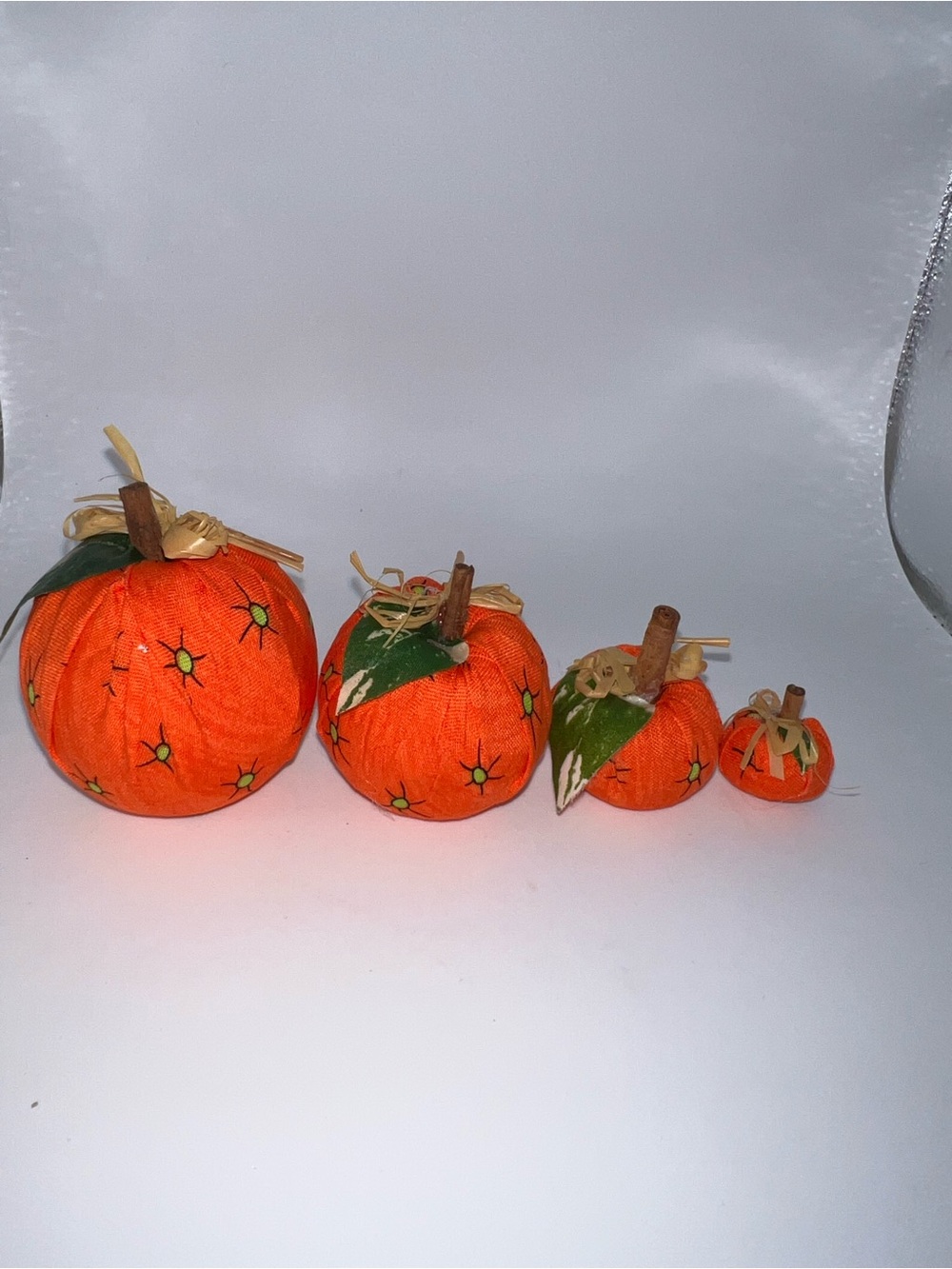 Set of 4 fabric pumpkins